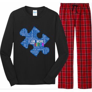 Autism Awareness Gift I Am More Than Autism Puzzle Gift Long Sleeve Pajama Set