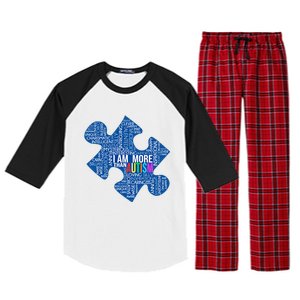 Autism Awareness Gift I Am More Than Autism Puzzle Gift Raglan Sleeve Pajama Set