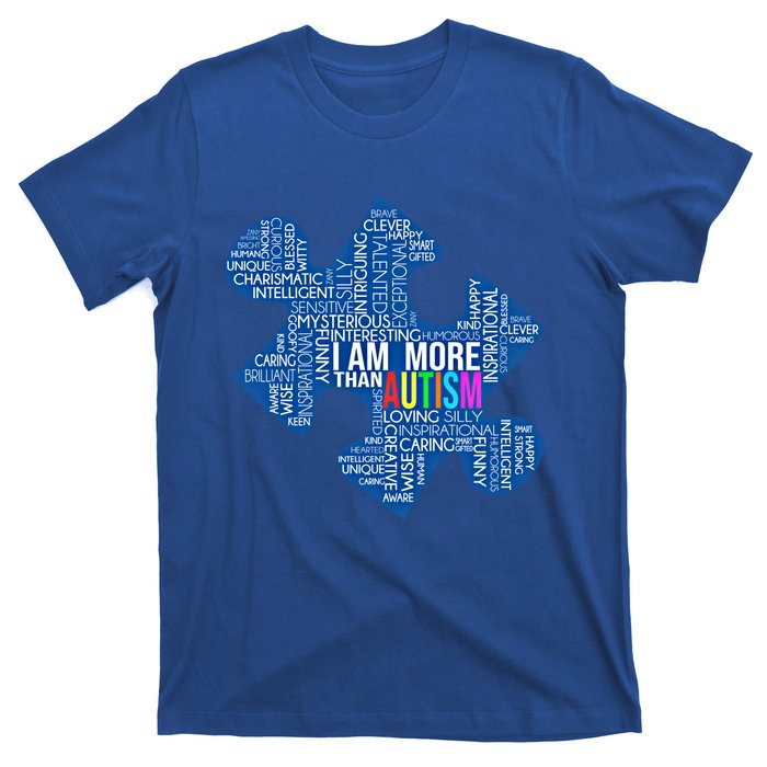 Autism Awareness Gift I Am More Than Autism Puzzle Gift T-Shirt