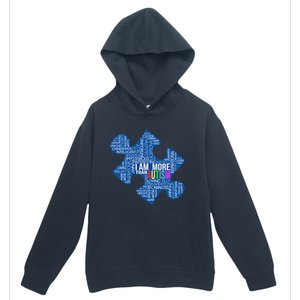 Autism Awareness Gift I Am More Than Autism Puzzle Gift Urban Pullover Hoodie