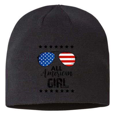 All American Girl 4th Of July Family Matching Sustainable Beanie