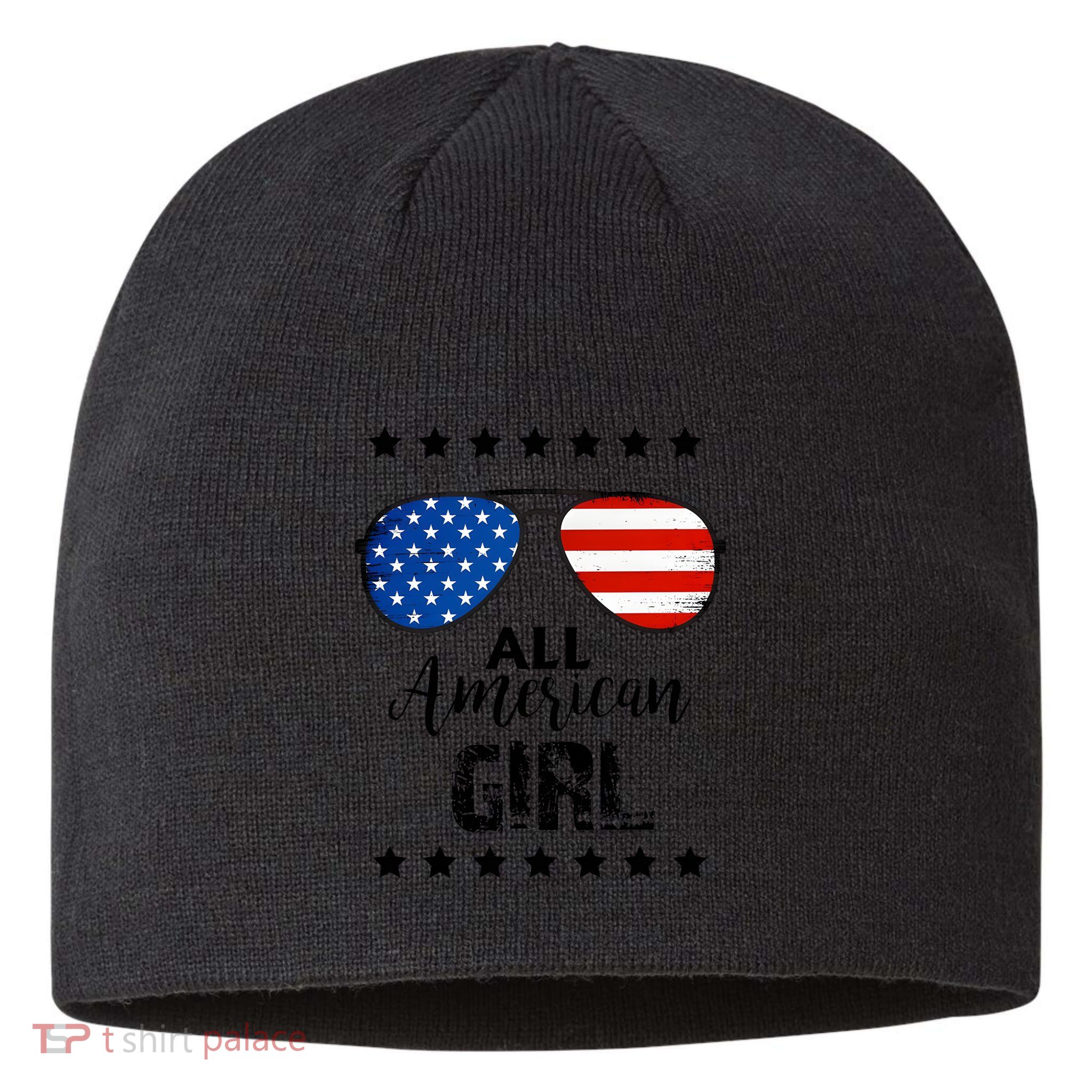 All American Girl 4th Of July Family Matching Sustainable Beanie