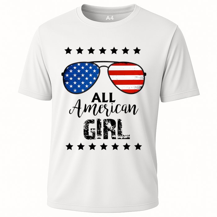 All American Girl 4th Of July Family Matching Cooling Performance Crew T-Shirt