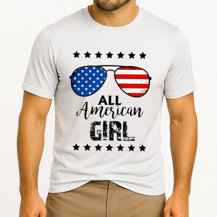 All American Girl 4th Of July Family Matching Cooling Performance Crew T-Shirt