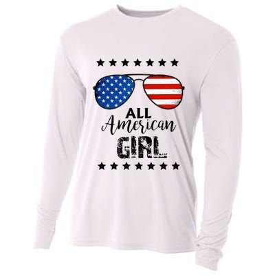 All American Girl 4th Of July Family Matching Cooling Performance Long Sleeve Crew