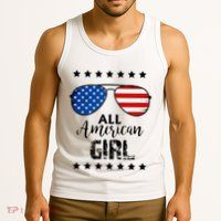 All American Girl 4th Of July Family Matching Tank Top