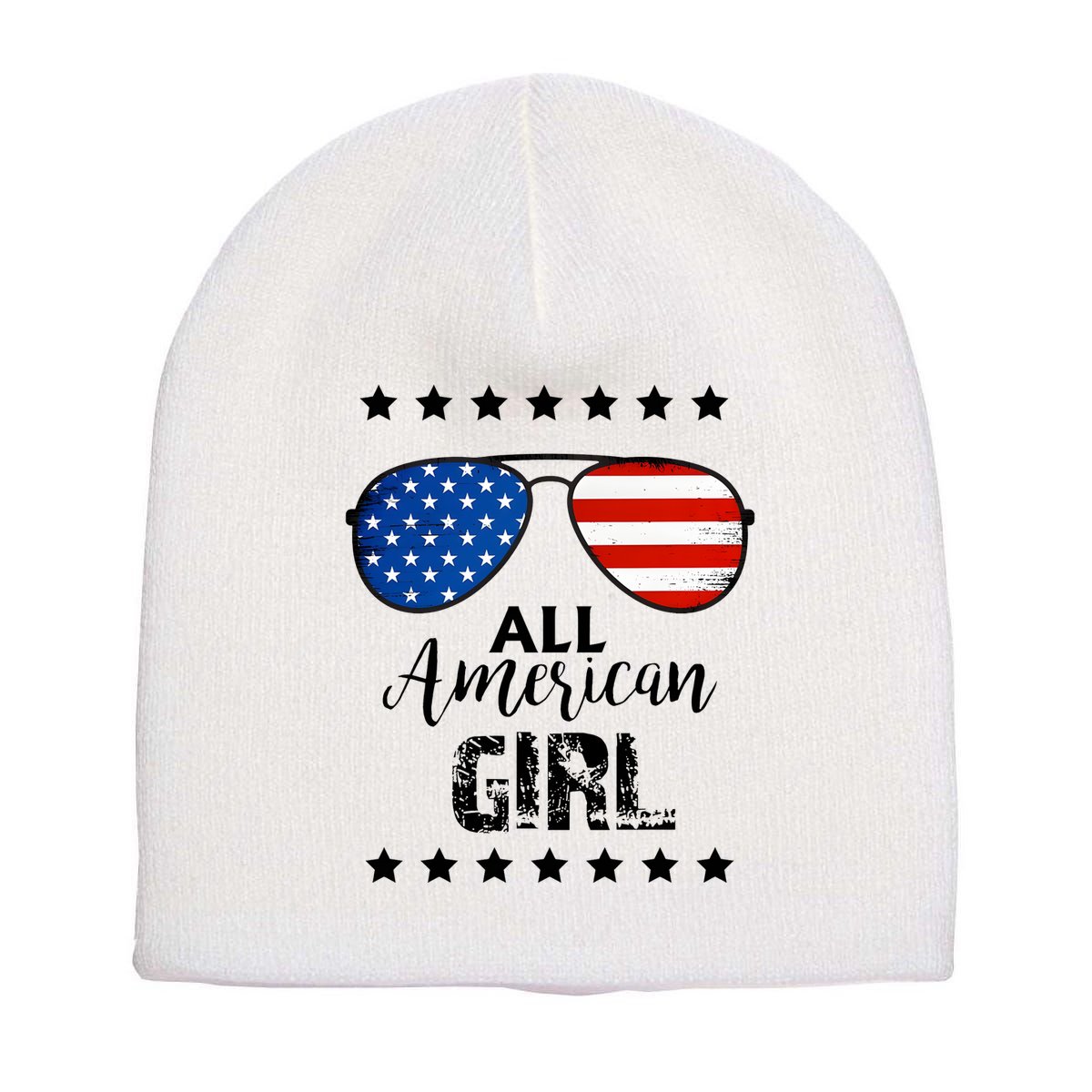 All American Girl 4th Of July Family Matching Short Acrylic Beanie