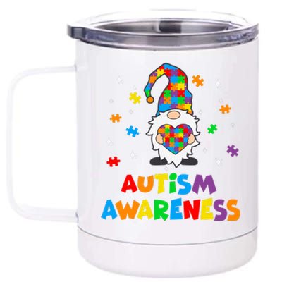 Autism Awareness Gnomes Heart Puzzle 12 oz Stainless Steel Tumbler Cup