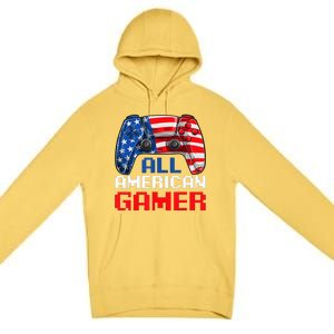 All American Gamer Patriotic Video Games July Fourth Premium Pullover Hoodie