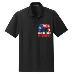 All American Gamer Patriotic Video Games July Fourth Dry Zone Grid Polo