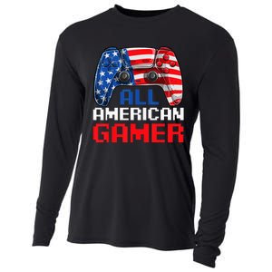 All American Gamer Patriotic Video Games July Fourth Cooling Performance Long Sleeve Crew