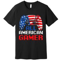 All American Gamer Patriotic Video Games July Fourth Premium T-Shirt