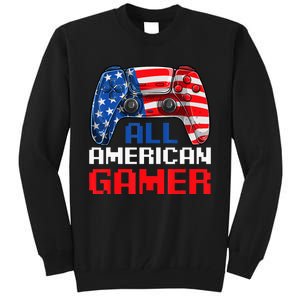 All American Gamer Patriotic Video Games July Fourth Tall Sweatshirt