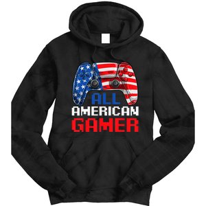 All American Gamer Patriotic Video Games July Fourth Tie Dye Hoodie