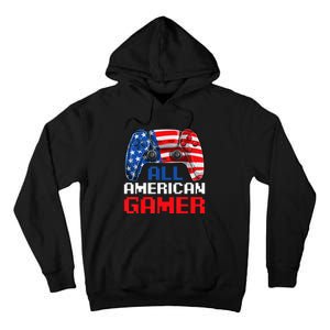 All American Gamer Patriotic Video Games July Fourth Tall Hoodie