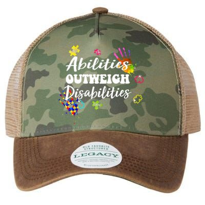 Autism Awareness Gift Abilities Outweigh Disabilities Funny Gift Legacy Tie Dye Trucker Hat