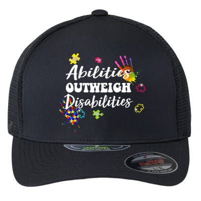 Autism Awareness Gift Abilities Outweigh Disabilities Funny Gift Flexfit Unipanel Trucker Cap