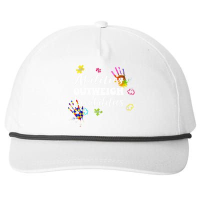 Autism Awareness Gift Abilities Outweigh Disabilities Funny Gift Snapback Five-Panel Rope Hat