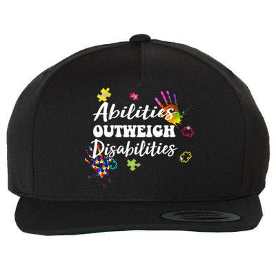 Autism Awareness Gift Abilities Outweigh Disabilities Funny Gift Wool Snapback Cap