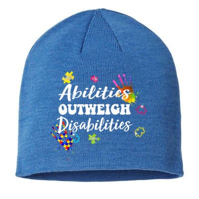 Autism Awareness Gift Abilities Outweigh Disabilities Funny Gift Sustainable Beanie