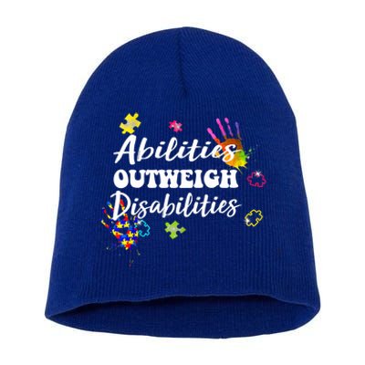 Autism Awareness Gift Abilities Outweigh Disabilities Funny Gift Short Acrylic Beanie