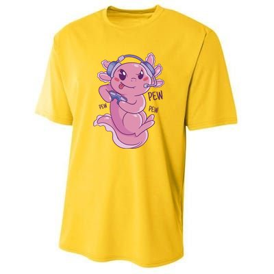 Axolotl Animal Gamer Cute Youth Performance Sprint T-Shirt