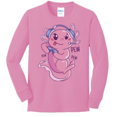 Axolotl Animal Gamer Cute Kids Long Sleeve Shirt