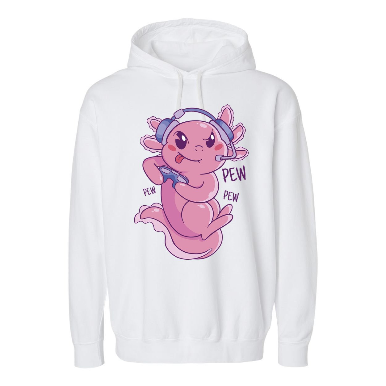Axolotl Animal Gamer Cute Garment-Dyed Fleece Hoodie