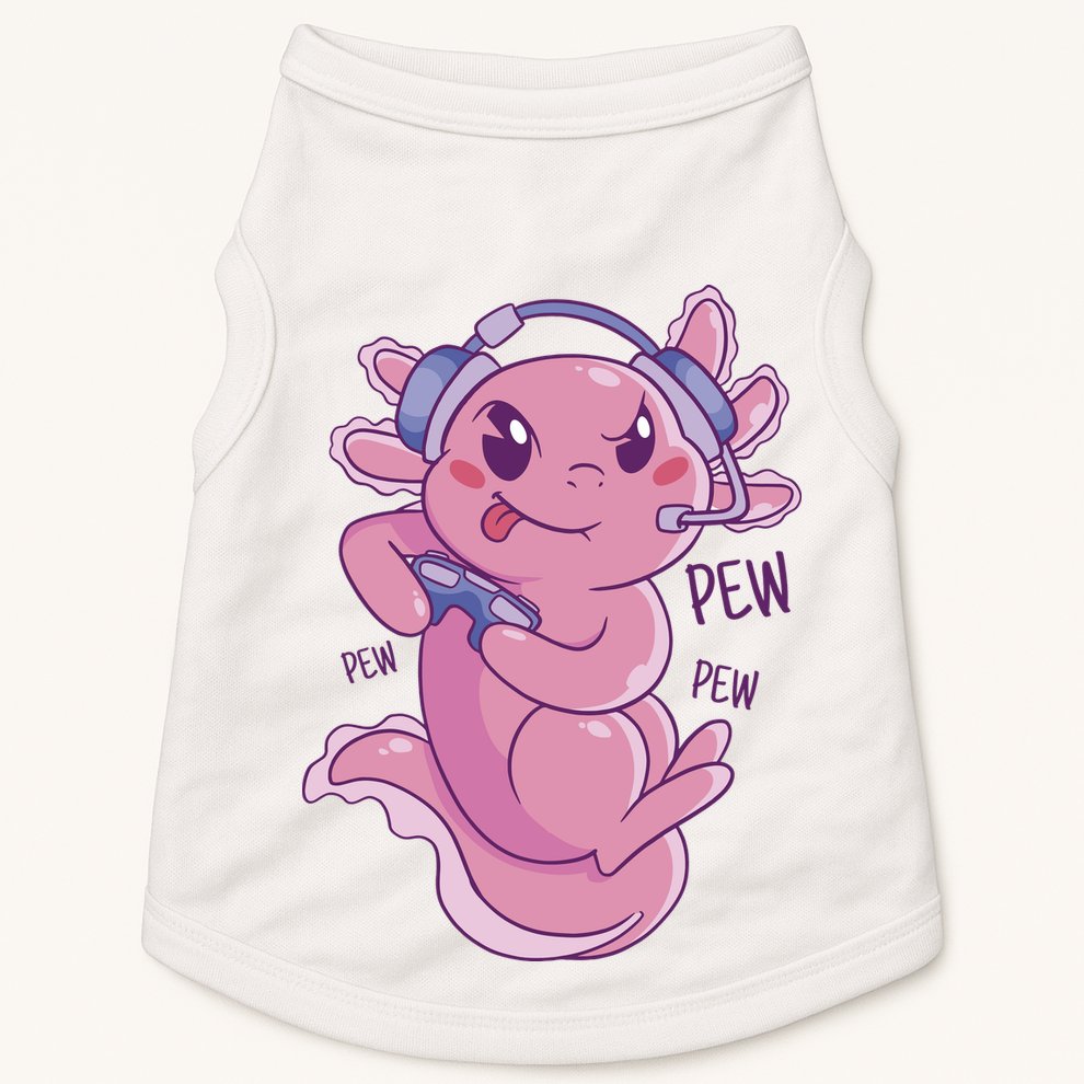 Axolotl Animal Gamer Cute Doggie Tank