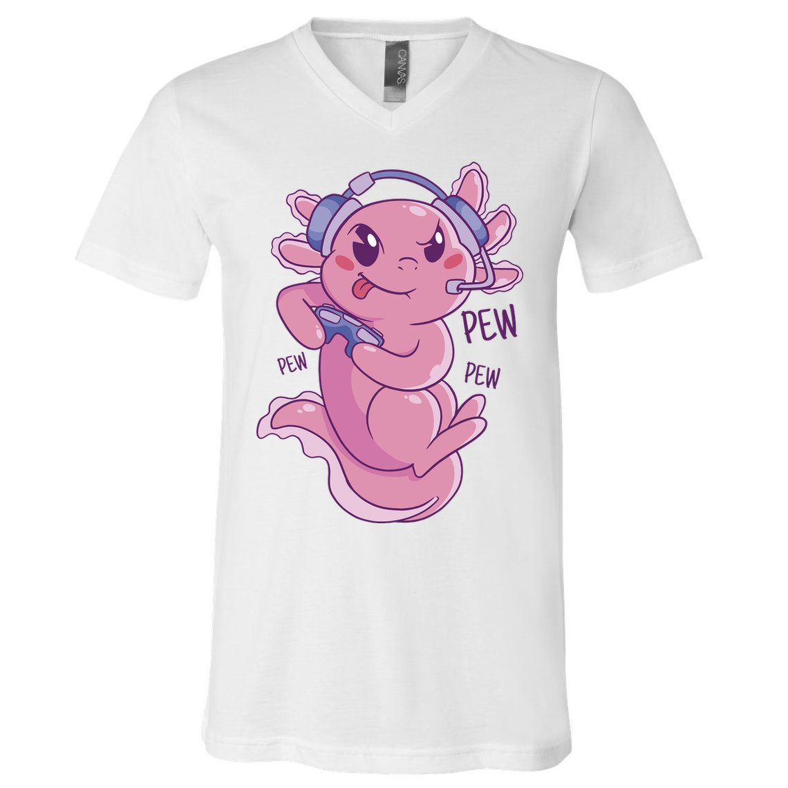 Axolotl Animal Gamer Cute V-Neck T-Shirt