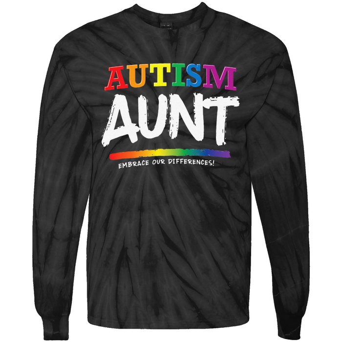 Autism Awareness Gift For Aunt, Autistic Support Idea Tie-Dye Long Sleeve Shirt