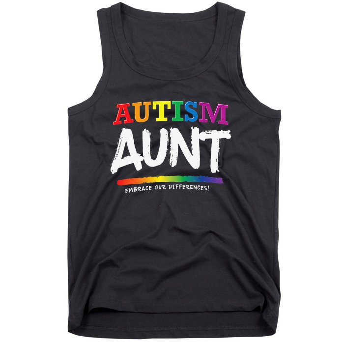 Autism Awareness Gift For Aunt, Autistic Support Idea Tank Top