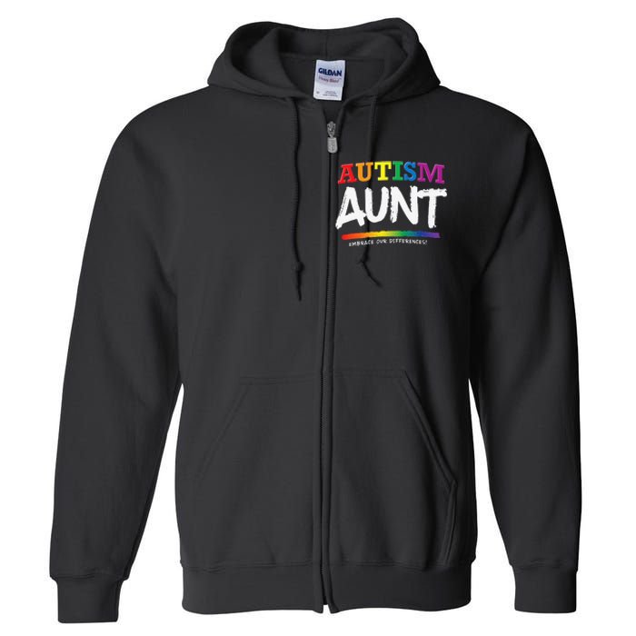 Autism Awareness Gift For Aunt, Autistic Support Idea Full Zip Hoodie