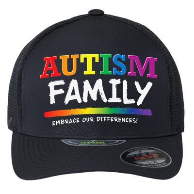 Autism Awareness Gift For Family Rainbow Graphic Flexfit Unipanel Trucker Cap