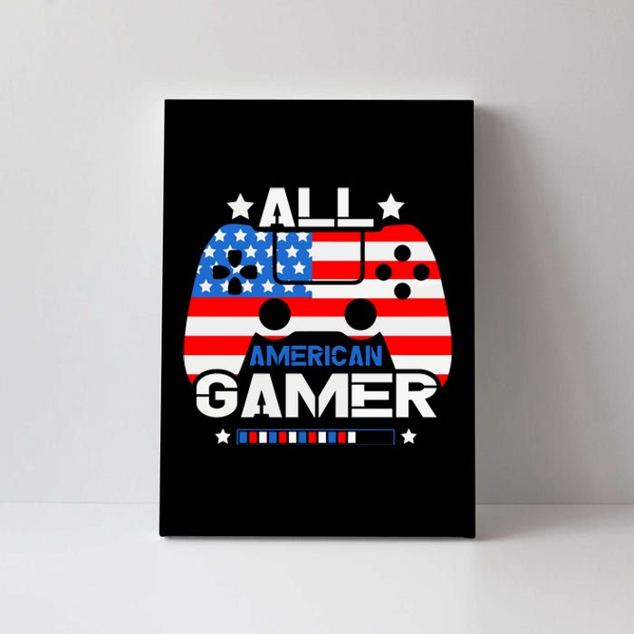 All American Gamer 4th Of July Boy Canvas