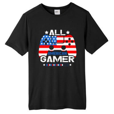 All American Gamer 4th Of July Boy Tall Fusion ChromaSoft Performance T-Shirt