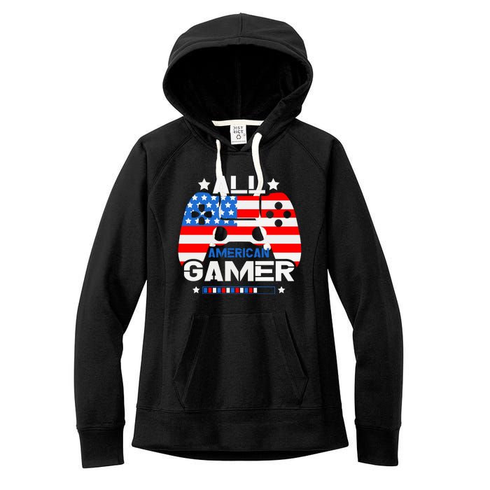 All American Gamer 4th Of July Boy Women's Fleece Hoodie