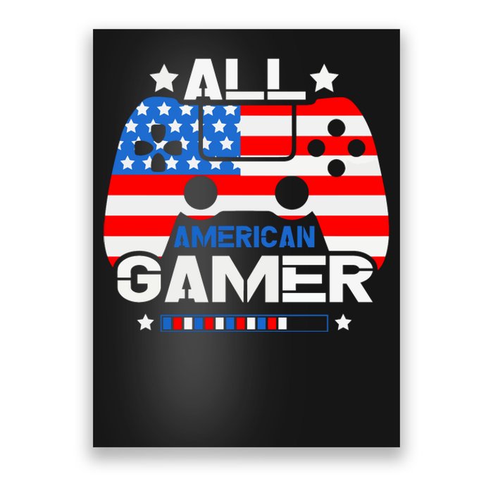 All American Gamer 4th Of July Boy Poster