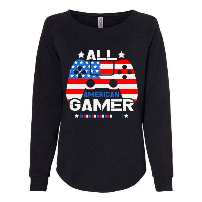 All American Gamer 4th Of July Boy Womens California Wash Sweatshirt