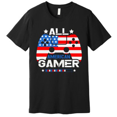 All American Gamer 4th Of July Boy Premium T-Shirt