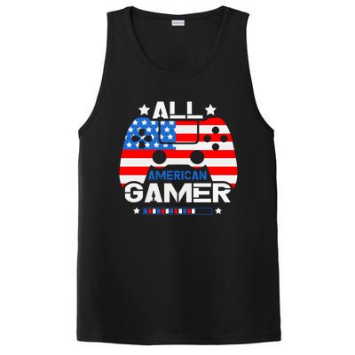 All American Gamer 4th Of July Boy PosiCharge Competitor Tank