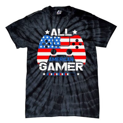 All American Gamer 4th Of July Boy Tie-Dye T-Shirt