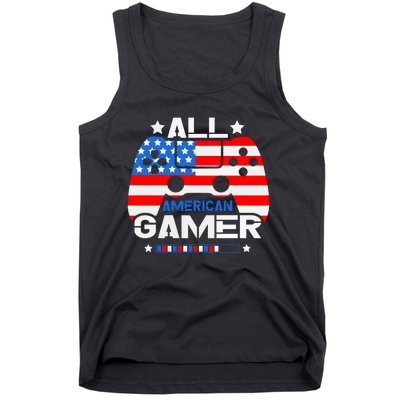 All American Gamer 4th Of July Boy Tank Top