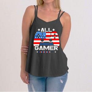 All American Gamer 4th Of July Boy Women's Strappy Tank