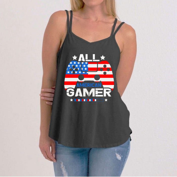 All American Gamer 4th Of July Boy Women's Strappy Tank