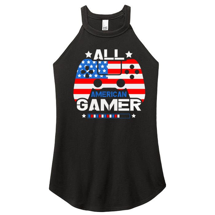 All American Gamer 4th Of July Boy Women's Perfect Tri Rocker Tank