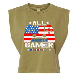 All American Gamer 4th Of July Boy Garment-Dyed Women's Muscle Tee