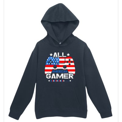 All American Gamer 4th Of July Boy Urban Pullover Hoodie