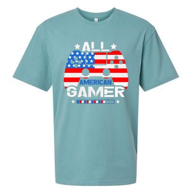 All American Gamer 4th Of July Boy Sueded Cloud Jersey T-Shirt