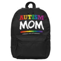 Autism Awareness Gift For Mom, Mommy, Women's Graphic 16 in Basic Backpack